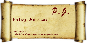 Palay Jusztus névjegykártya